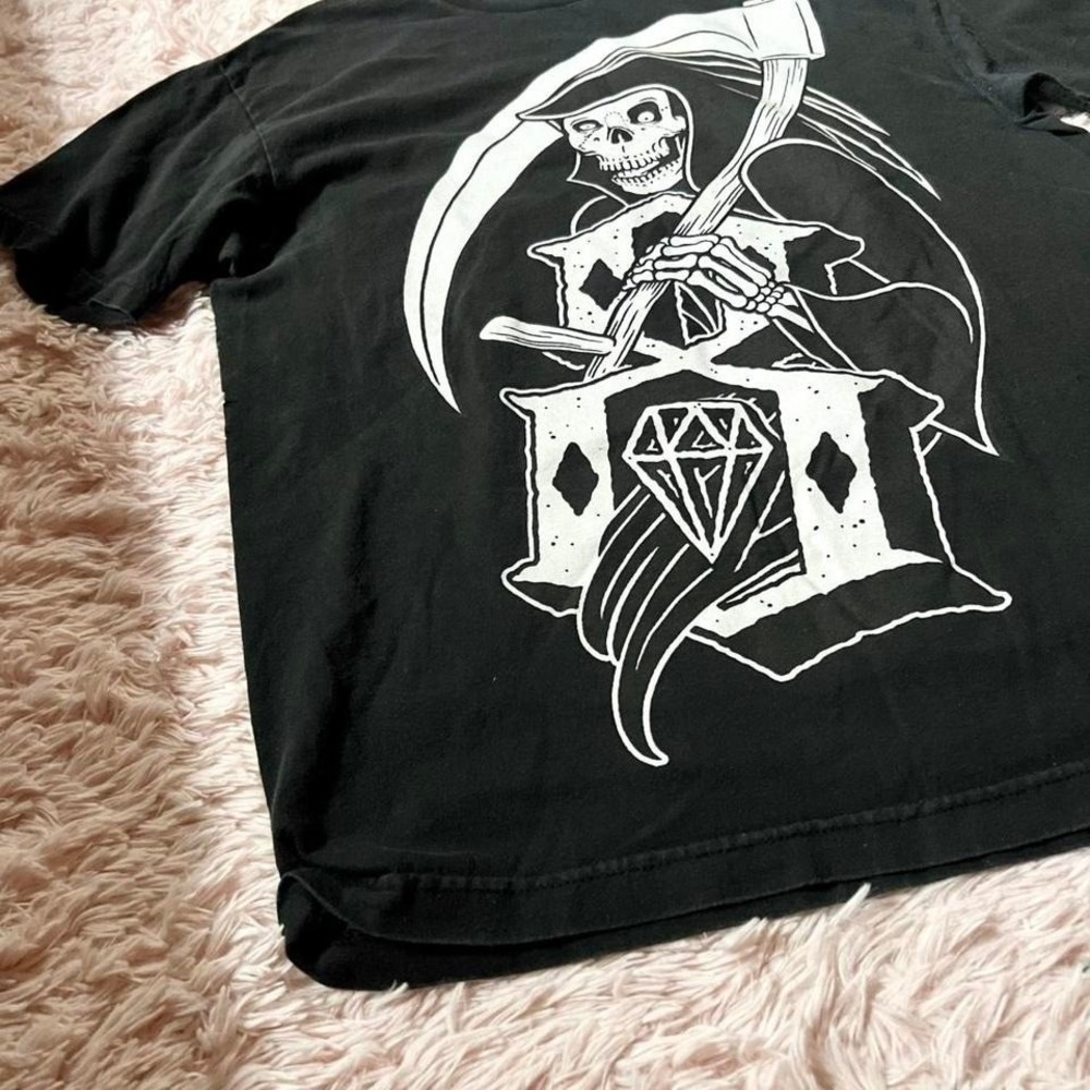 Grim Reaper Y2K Punk Grunge Biker Skater Edgy Tee Men's L Gothic Tattoo Artist - Picture 3 of 5